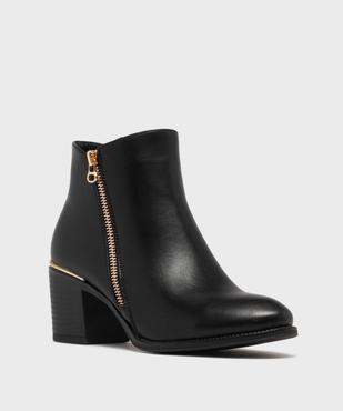 Boots à talon avec zip décoratif femme - Valentina Baldano vue2 - GEMO(URBAIN) - GEMO