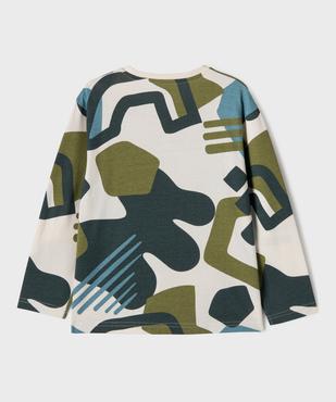Tee-shirt manches longues en coton imprimé all over garçon vue3 - GEMO 4G GARCON - GEMO