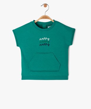 Tee-shirt à manches courtes avec inscription bouclette bébé garçon vue1 - GEMO(BEBE DEBT) - GEMO