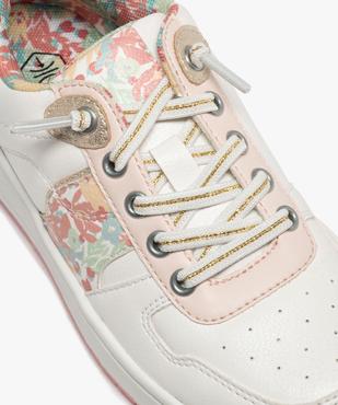 Tennis fille à détails fleuris et lacets élastiques vue6 - GEMO 4G FILLE - GEMO
