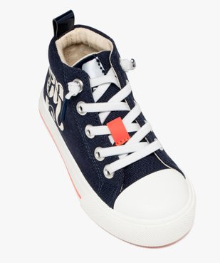 Baskets fille en toile unie style denim avec détails contrastés vue7 - GEMO 4G FILLE - GEMO