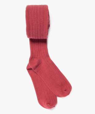 Collant fille uni en maille côtelée vue1 - GEMO 4G FILLE - GEMO