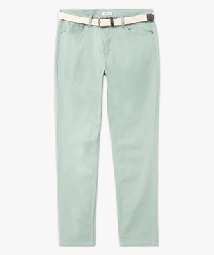 Pantalon 5 poches en coton stretch texturé avec ceinture tressée homme vue4 - GEMO 4G HOMME - GEMO