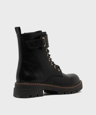 Boots montantes look rangers à épaisse semelle crantée femme vue4 - 5 MILES - GEMO