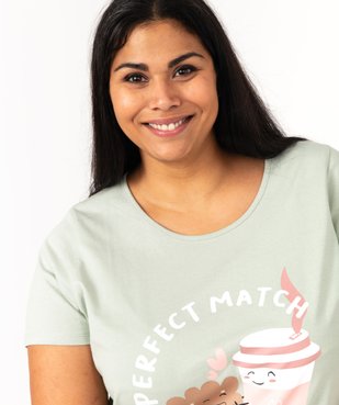 Chemise de nuit à manches courtes avec motifs femme grande taille vue5 - GEMO 4G FEMME - GEMO