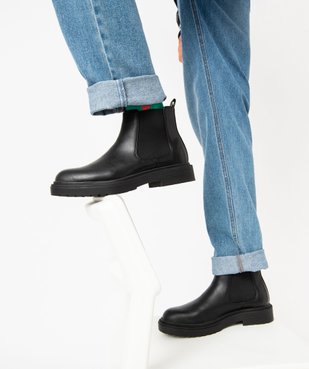 Boots Chelsea à épaisse semelle crantée homme vue1 - GEMO (CASUAL) - GEMO