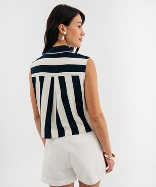 Chemise sans manches à rayures femme - LuluCastagnette vue6 - LULUCASTAGNETTE - GEMO