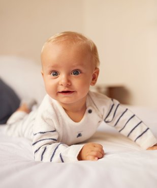Pyjama en maille tricotée rayée bébé - LuluCastagnette vue6 - LULUCASTAGNETTE - GEMO