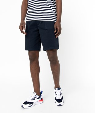 Bermuda en toile uni avec ceinture ajustable homme vue1 - GEMO 4G HOMME - GEMO