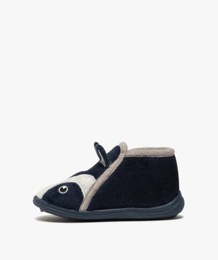 Chaussons bébé garçon bottillons velours avec tête de loup vue3 - GEMO 4G BEBE - GEMO
