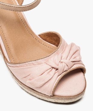 Sandales femme avec noeud et talon compensé en corde  vue6 - GEMO(URBAIN) - GEMO