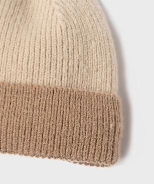 Bonnet bicolore avec doublure polaire bébé vue2 - GEMO 4G BEBE - GEMO