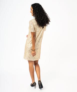 Robe de soirée à manches courtes avec sequins femme vue3 - GEMO(FEMME PAP) - GEMO