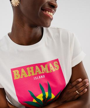 Tee-shirt manches courtes imprimé coloré femme vue2 - GEMO(FEMME PAP) - GEMO