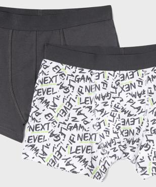 Boxers en coton biologique avec inscriptions garçon (lot de 2) vue2 - GEMO 4G GARCON - GEMO