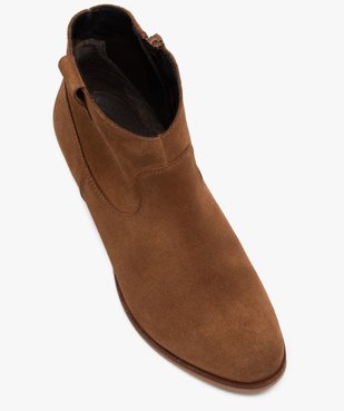Boots femme à talon dessus cuir uni style western vue5 - GEMO(URBAIN) - GEMO