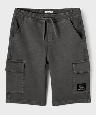 Bermuda cargo en coton stretch à coloris unique garçon vue2 - GEMO (JUNIOR) - GEMO