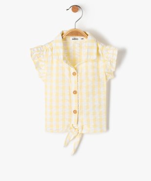 Blouse bébé fille rayée à manches volantées et pattes à nouer vue1 - GEMO(BEBE DEBT) - GEMO