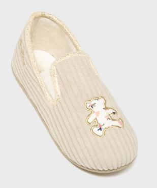 Chaussons pantoufles en velours côtelé fille - LuluCastagnette vue11 - LULU CASTAGNETT - GEMO