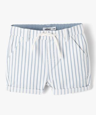 Bermuda bébé garçon en toile de coton vue1 - GEMO(BEBE DEBT) - GEMO