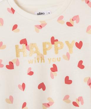 Sweat molletonné à motifs fille vue2 - GEMO (ENFANT) - GEMO