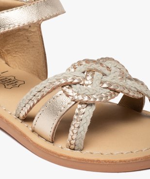 Sandales bébé fille en cuir à brides tressées – NA! vue6 - NA! - GEMO