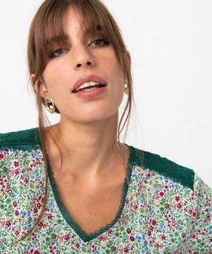 Tee-shirt femme avec dentelle sur les épaules et sur le col vue5 - GEMO 4G FEMME - GEMO