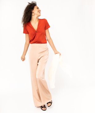 Tee-shirt à manches courtes avec décolleté en V femme vue5 - GEMO(FEMME PAP) - GEMO