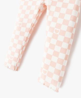 Legging bébé fille en maille côtelée à carreaux vue2 - GEMO(BEBE DEBT) - GEMO