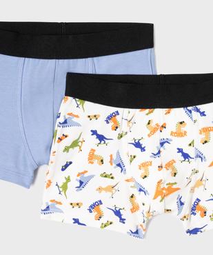 Boxers en coton biologique motifs dinosaures garçon (lot de 2) vue2 - GEMO 4G GARCON - GEMO