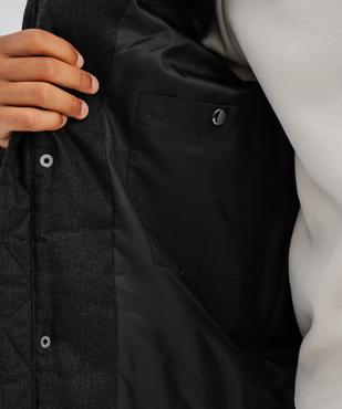 Doudoune matelassée déperlante avec capuche et col en lainage homme vue6 - GEMO 4G HOMME - GEMO