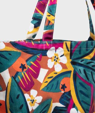 Tote bag en coton à motifs fleuris vue3 - GEMO (ACCESS) - GEMO