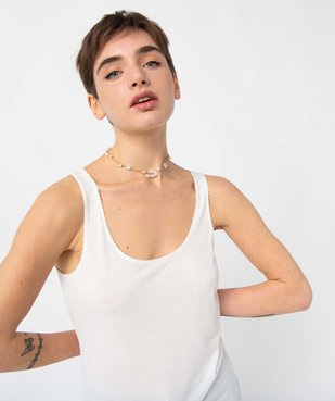 Débardeur femme avec emmanchures festonnées vue2 - GEMO(FEMME PAP) - GEMO