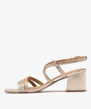 Sandales en cuir femme à brides tressées femme - Tanéo vue3 - TANEO - GEMO
