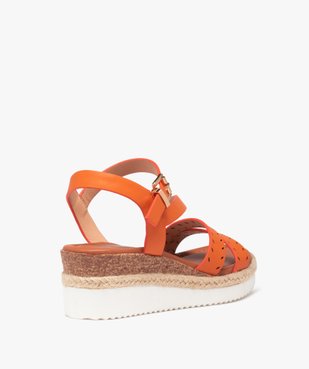 Sandales femme unies à talon compensé vue4 - GEMO(URBAIN) - GEMO