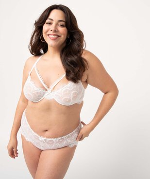 Soutien-gorge femme grande taille dos dentelle fantaisie vue3 - GEMO(HOMWR FEM) - GEMO