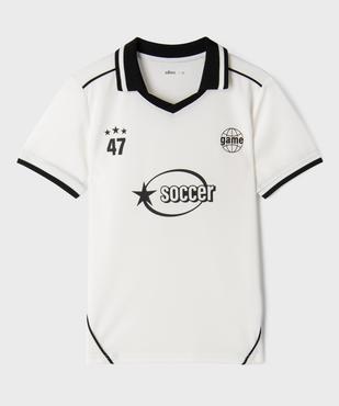 Tee-shirt manches courtes en mesh style maillot de foot garçon vue1 - GEMO (JUNIOR) - GEMO