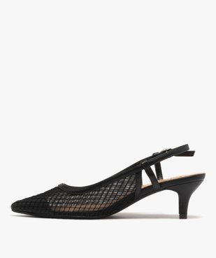 Escarpins sling-back en textile résille femme vue4 - FOLLOW ME - GEMO