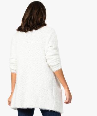 Gilet femme col châle porté ouvert en maille duveteuse vue3 - FOLLOW ME - GEMO