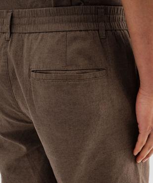 Bermuda en lin et coton coupe regular homme vue5 - GEMO 4G HOMME - GEMO
