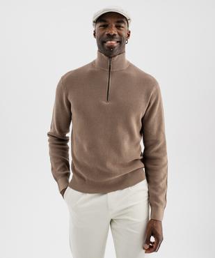 Pull en coton à col camionneur homme vue2 - GEMO (HOMME) - GEMO