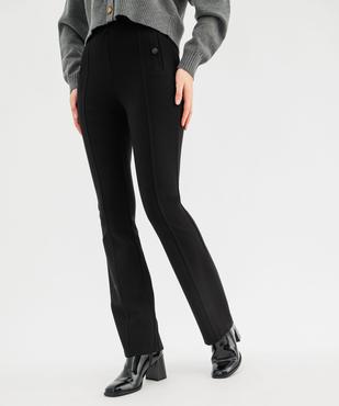 Pantalon bootcut en maille milano à taille élastiquée et à plis femme vue1 - GEMO(FEMME PAP) - GEMO