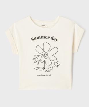 Tee-shirt manches courtes oversize à motif brodé fille vue1 - GEMO 4G FILLE - GEMO