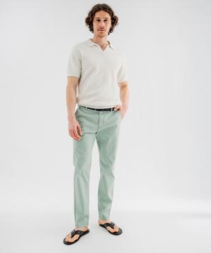 Pantalon chino en coton stretch coupe Regular homme vue4 - GEMO 4G HOMME - GEMO