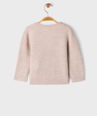 Gilet en maille fantaisie avec fil métallisé bébé fille vue3 - GEMO(BEBE DEBT) - GEMO
