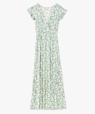 Robe longue à col cache-cœur et manches courtes volantées femme vue4 - GEMO 4G MATERN - GEMO
