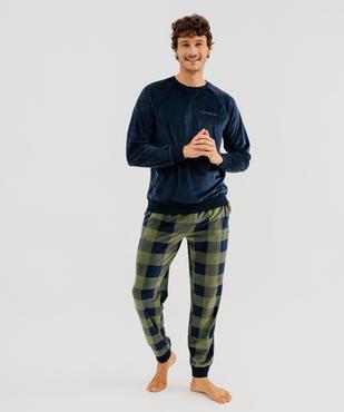 Pyjama en velours à carreaux homme vue2 - GEMO 4G HOMME - GEMO