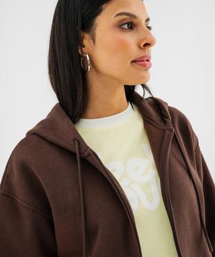 Sweat zippée à capuche en molleton femme vue2 - GEMO 4G FEMME - GEMO