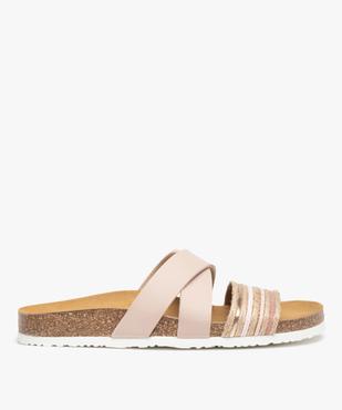Mules femme à talon plat et brides fantaisie en cordelette vue1 - GEMO (CASUAL) - GEMO
