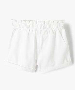 Short uni avec ceinture élastiquée bébé fille vue3 - GEMO 4G BEBE - GEMO